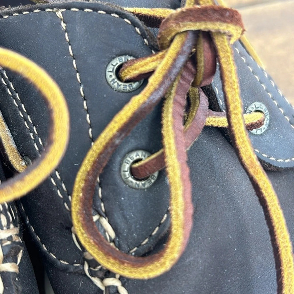 L.L. Bean Men's Brown Boat Shoes Leather Sail Dock Size 10 Outdoor Lake Water - Picture 3 of 15